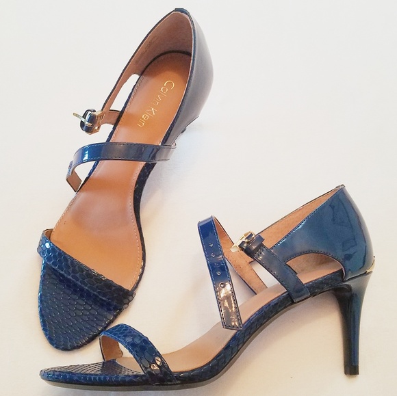 Calvin Klein Shoes - Calvin Klein Luigina Marine Blue Heeled Sandals